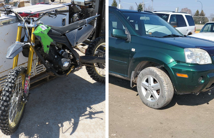 Dirt bike and SUV