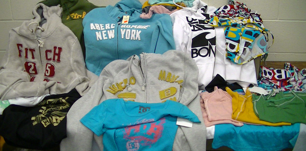 Counterfeit and suspected counterfeit clothing