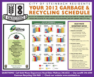 2012 Garbage and Recycling Calendar 2012 Garbage and Recycling Calendar