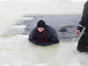 Ice rescue training