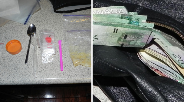 Cocaine, cash and drug paraphernalia