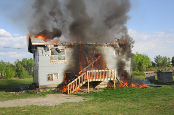 Scene of residential fire
