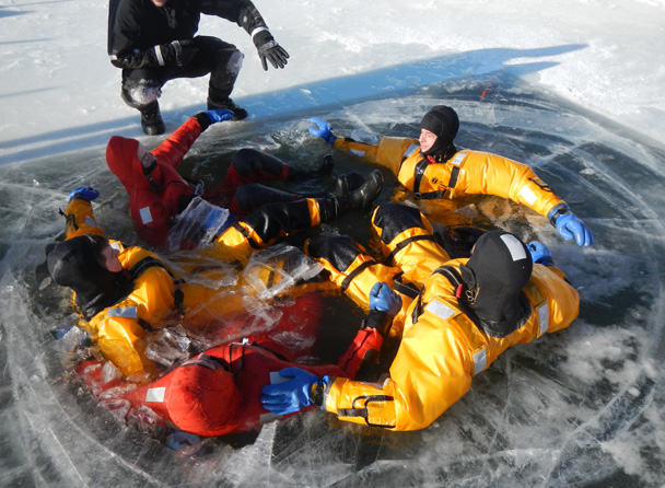 Ice rescue training