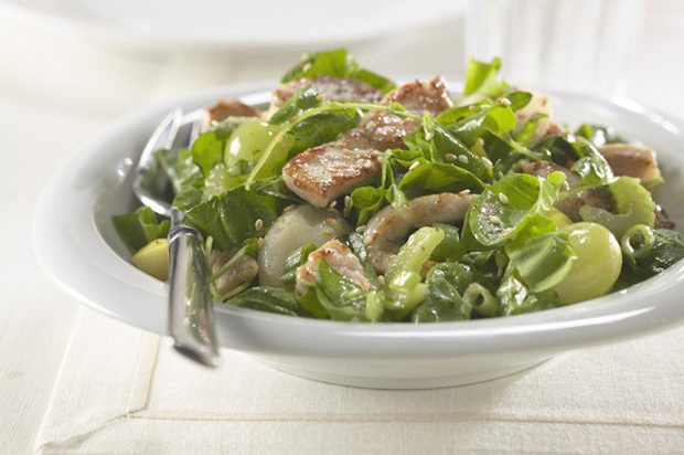 Warm Pork Spinach Salad